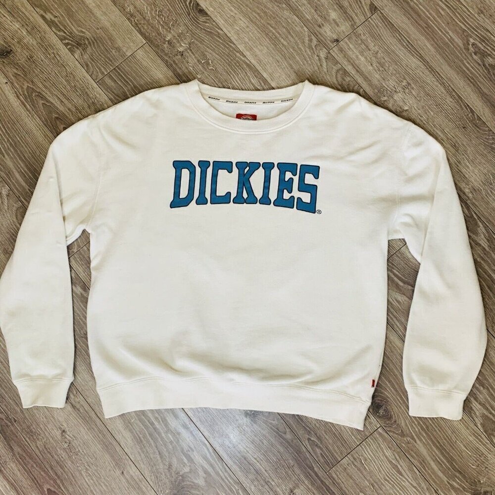 Dickies White Sweatshirt with Blue Logo
